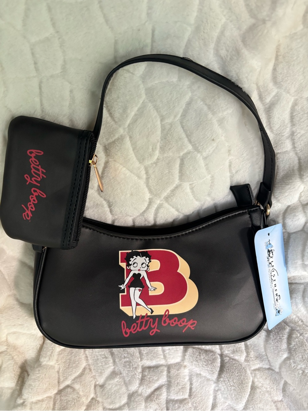 Betty Boop Black Shoulder Bag with detachable coin pouch